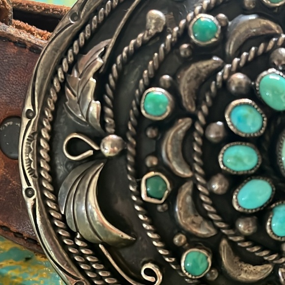 Vintage AL JOE Navaho turquoise belt from the 70’s. - Picture 10 of 12